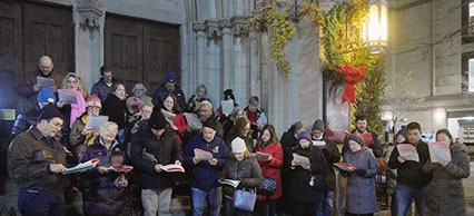 Caroling with Fourth Presbyterian Church at the Magnificent Mile Lights Festival